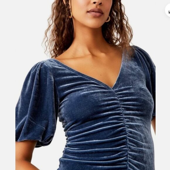 Free People - Blue Velvet Top - Picture 1 of 6